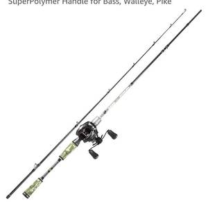 lot 7042 image: Sougayilang DC Baitcaster Combo Digital Anti-Backlash Control, 7.21 Gear Ratio, 18.5LB Drag, 3024Ton Graphite 2-Piece MMH Rod, SuperPolymer Handle for Bass, Walleye, Pike right hand