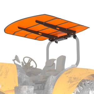 lot 7045 image: BERPET Orange Tractor Canopy for ROPS 53-38 x 53-38 Sunshade Roof for Lawn Mowers, Heavy-Duty Mounting Brackets, Non-Fading High-Density Thermoplastic (Adds About 4 to Tractor Height)