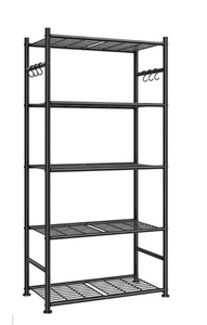 lot 7049 image: Sakugi Storage Shelves - 5-Tier Large Capacity Shelf Organizer