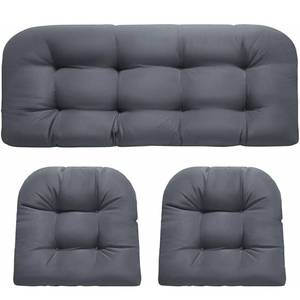 lot 7051 image: DANGHOOGY Wicker Chair Cushions, Waterproof Outdoor Loveseat Cushions for Patio Furniture