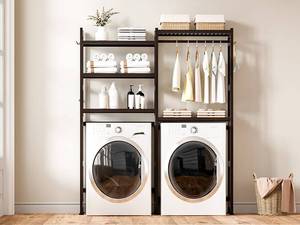 lot 7043 image: Over-The-Washer Laundry Storage Shelf Black