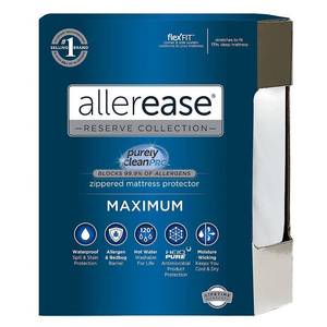lot 7195 image: AllerEase Maximum Waterproof Allergy and Bedbug Zippered Twin Mattress Protector