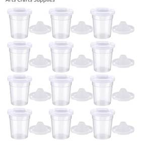 lot 7198 image: SiliFine 12 Packs No Spill Paint Cups with Lids for Kids Reusable Spill Proof Paint Cups for Classroom Arts Crafts Supplies