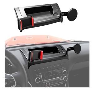 lot 7210 image: Magnetic Dash Phone Mount for 2011-2017 Jeep Wrangler JK JKU Accessories, Multi-Mount Phone Holder with Extension Arm Metal Rod