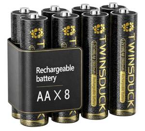 lot 7214 image: AA Rechargeable Batteries 8 Pack, 2800mAh Pre-Charged NiMH Batteries for Remotes, Clocks, Toys, flashlights & Game Controllers