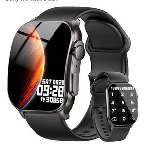 lot 7218 image: Smart Watch for Men, 2.01 AMOLED Curved HD Screen Smart Watch, Fitness Tracker with 247 Heart RateSleep Monitor, IP68 Waterproof Running Watch, Compatible with iOS & Android for Daily Workout Black