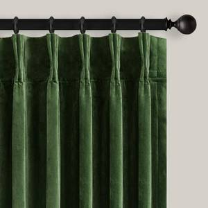 lot 7221 image: Olive Green Velvet Blackout Curtains 90 inches Length 2 Panels Set,Soft Thick Pinch Pleated Drapes for Bedroom Living Room,Thermal Room Darkening Window Panels with Back Tab and Hooks,40 x 90