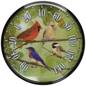 lot 7222 image: AcuRite 01781 12.5-Inch Wall Thermometer, Songbirds
