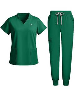 lot 7229 image: Dvoliaw Scrubs for Women Set with V-Neck Top&ampJogger Pants 8-Pockets - L