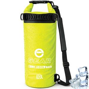 lot 7241 image: Enthusiast Gear Roll Top Insulated Backpack Cooler Dry Bag Leak Proof, Collapsible, Waterproof with Padded Shoulder Strap - Perfect for Kayaking Fishing Beach Hiking - Orange, Grey, Blue