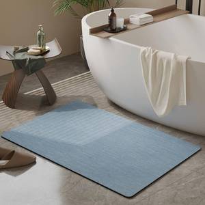 lot 7244 image: Mecko Bath Mat Rug, Rubber Non-Slip Quick Dry Absorbent Thin Bathroom Rugs Fit Under Door Bathroom Floor Mats-Shower Rug for in Front of Bathtub, Room Floor, Shower Room(Light Blue,20x32)