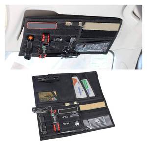 lot 7245 image: Tactical Molle Car Sun Visor Organizer, Large Molle Visor Panel Storage Pouch Holder, Tactical Gear Truck Storage Shelf, 600D Car Sunshade Storage Bag for Large Vehicle (Black)
