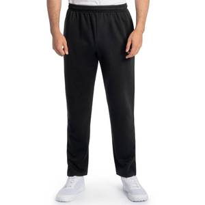 lot 7252 image: Fruit of the Loom Mens Eversoft Fleece Open Bottom Sweatpants with Pockets, Relaxed Fit, Moisture Wicking, Breathable, Black, Small, CWOP00