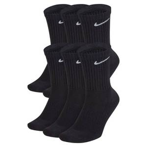 lot 7258 image: Nike Unisex Everyday Cushioned Training Crew Socks (6 Pairs), BlackWhite, Medium