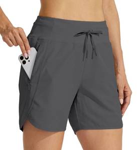 lot 7260 image: Willit Womens Athletic Running Shorts 5 Quick Dry Workout Hiking High Waisted Active Gym Exercise Zipper Pocket Dark Grey L