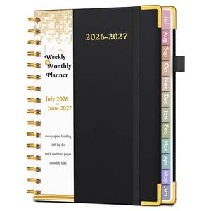 lot 7267 image: Academic Planner 2026-2027, Hardcover Weekly and Monthly Calendar Planner from July 2026 - June 2027, Daily Agenda Planners with Tabs, College School Organizer for Student Teacher, A5 (6.1 x 8.2), Black