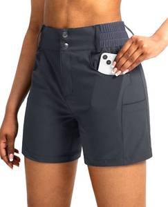 lot 7275 image: Viodia Womens 5 Hiking Golf Shorts with Pockets High Waist Stretch Cargo Short Shorts for Women Casual Summer Steel Grey large