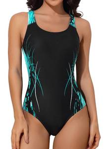 lot 7301 image: beautyin One Piece Swimwear for Women Athletic Racerback Sports Bathing Suits Aqua medium