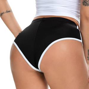 lot 7307 image: Womens Vintage Mini Cheeky Booty Shorts Gym Workout Yoga Sexy Black Hot Pants S