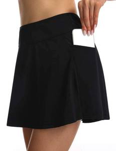 lot 7310 image: Septangle Womens High Waisted Swim Skirted Bikini Bottom Pocket Tankini Skirt Bathing Suit,US 20W,Black