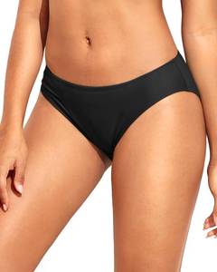lot 7344 image: Tempt Me Women Black Low Rise Bikini Bottom Full Coverage Bathing Suit Bottoms Swimsuit Bottom M