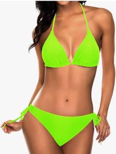lot 7347 image: Women Triangle Bikini Sets Halter Two Piece Sexy Swimsuit String Tie Side Bathing Suit small
