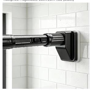 lot 7070 image: Umimile Tension Curtain Rod 59-87 Inch, Super Grip No-Drill Shower Curtain Rod, 1.26 Heavy Duty Tension Rod with Diamond Grip End Caps, Rustproof Adjustable Bathroom Rod (Black)