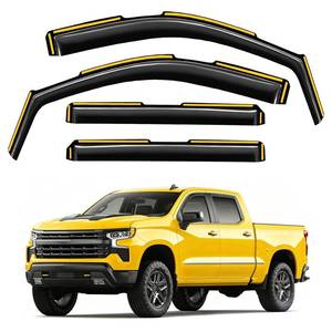 lot 7075 image: Deejecsun in-Channel Window Rain Guards Fit for Chevy Silverado 1500GMC Sierra 1500 2019-2026 Crew Cab Extra Durable Window Deflectors Window Visors Vent Visors Vent Shades Truck Accessories