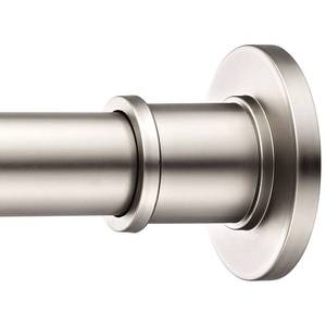 lot 7079 image: BRIOFOX Industrial Shower Curtain Rod - Spring Tension Shower Rod 43-72 Inch Tension Curtain Rod for Window or Bathroom, Satin Nickel