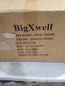 lot 7102 image: BigXwell Solar Pool Cover, Blue 16-mil 12 x 24 Foot Rectangle Solar Blanket for In-Ground Pools, 1600 Series