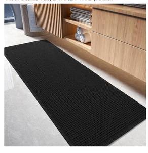 lot 7105 image: Waffle Bath Mat-Runner Rug, Super Absorbent Non Slip Bath Mats for Bathroom Machine Washable Long Rugs with Tassels, Bath Rugs for Bathroom Floor Beside Tub, 2 x 6(24 x 72), Black