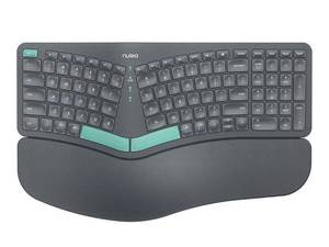 lot 7130 image: Nulea Wireless Ergonomic Keyboard, Split Keyboard with Cushioned Wrist Rest, Bluetooth and USB Connectivity, USB-C Rechargeable, Compatible with Windows Mac,Green Gray