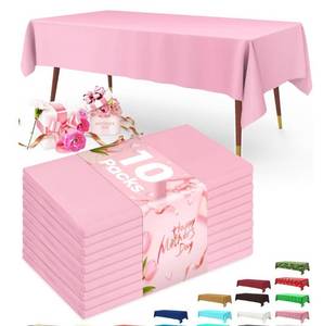 lot 7148 image: Pureegg Plastic Table Cloth Disposable 10 Pack, 54 x 108 Inch Table Cloths, Easter Party, Valentines