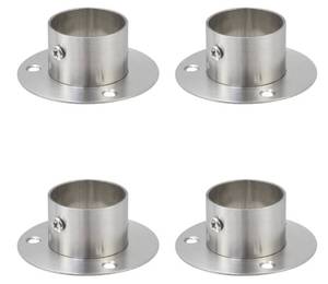 lot 7161 image: Wealrit 4 Pcs Round Post Bases Stainless Steel Flange Anchor Bases Heavy Duty Post Brackets for Fence Deck Railing Support(1.5, Silver