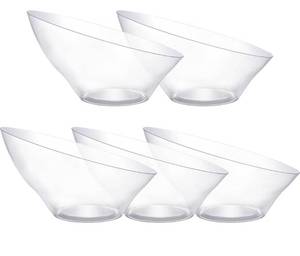 lot 7174 image: Clear Plastic Serving Bowls for Party, with scoops