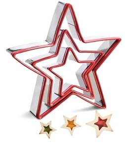 lot 7188 image: Star Cookie Cutters Set of 3, Stainless Steel Star Shape Cutters for Sandwich Biscuit Fondant Cake Cheese