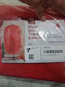 lot 26 image: Zober Pull Over Tree Cover Red Tear-Proof Polypropylene 7.5 Feet