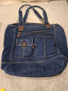 lot 81 image: Denim Tote Bag with Pockets and Handles