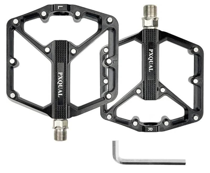lot 63528 image: Mountain Bike Pedals MTB Bicycle Flat Pedals 3 Sealed Bearings Aluminum 916 Lightweight Platform for Road MTB - Retail $14