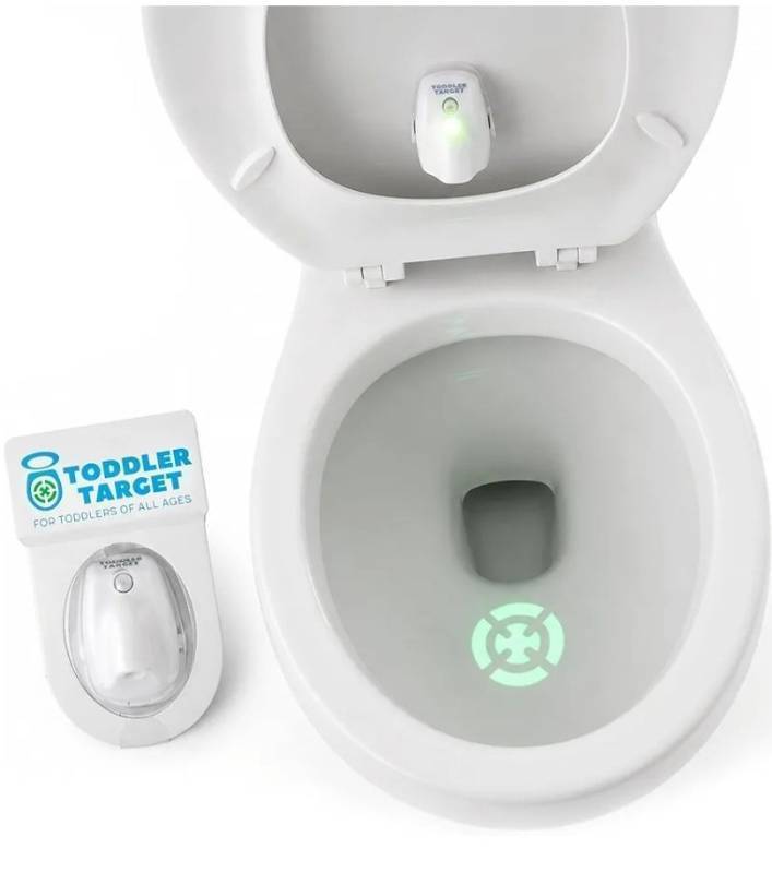 lot 46199 image: Adjustable Potty Toilet Target with Motion Sensor, Bullseye Illumination, and Nightlight, Precision Training - Ideal for Boys Potty Training - Retail $35