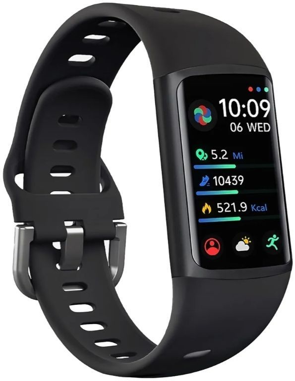 lot 17527 image: FITVII FINO 2 Slim Fitness Tracker, Smart Watch with Blood Oxygen, Sleep Monitor, 247 Heart Rate & Blood Pressure, IP68 Waterproof Health Activity Trackers with Calories Step Counter for Women Men - Retail $37