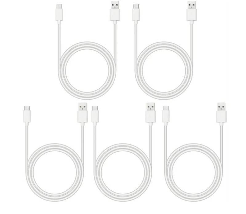lot 28057 image: USB to USB C Cable 5-Pack, Type C Phone Charger Cord - Retail $10