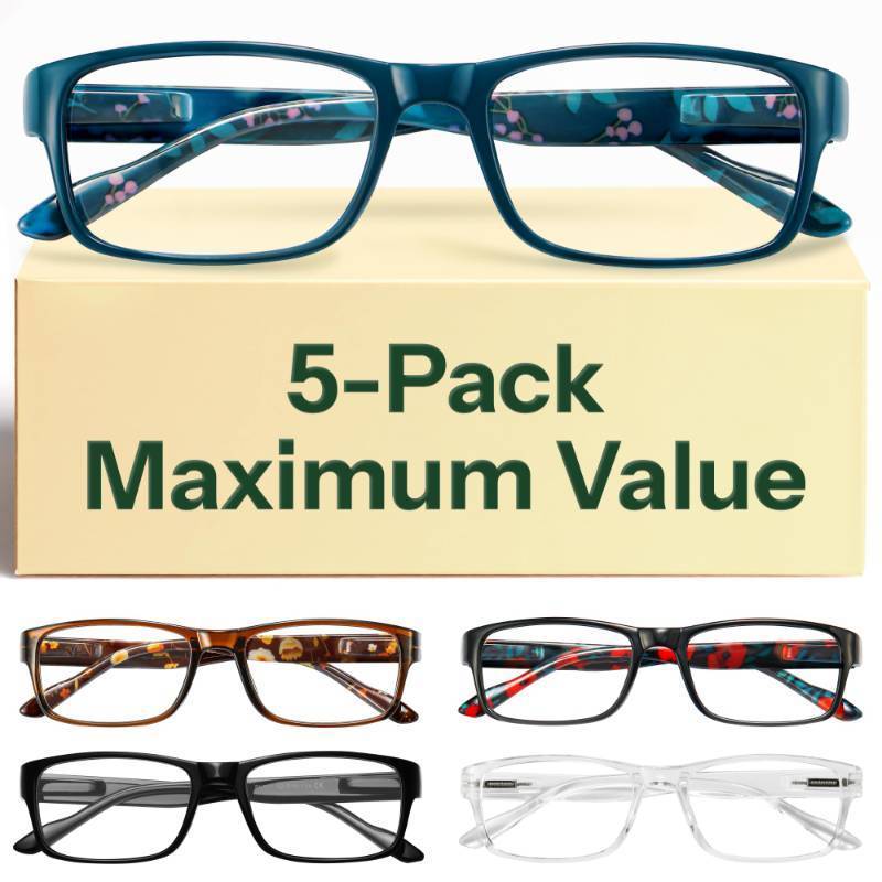 lot 72786 image: 1.0 Professional Reading Glasses for All Day - Computer Readers with Blue Light Protection - Value Pack - Retail $19