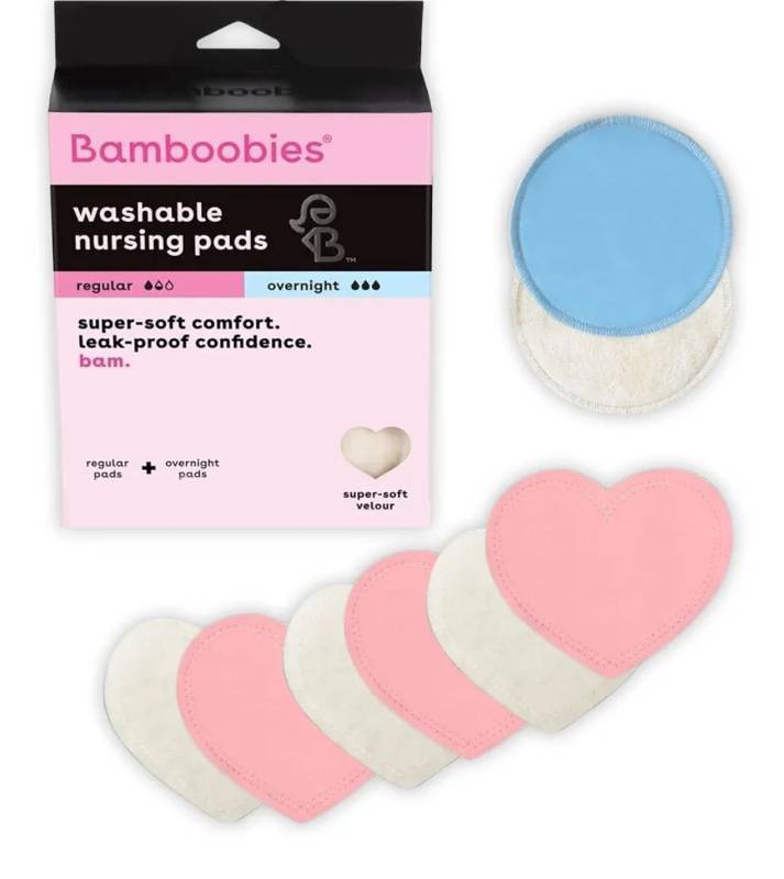 lot 72925 image: Women��s Nursing Pads, Reusable and Washable for Daily Use, Leak-Proof Pads for Breastfeeding, Pink, 12 Pads(2pack) - Retail $34