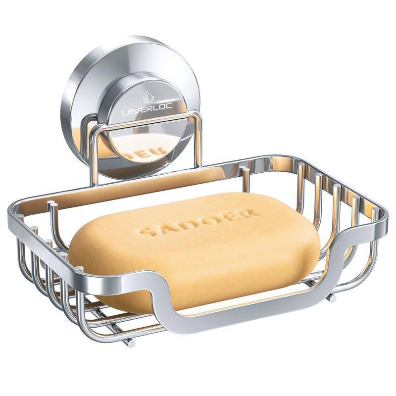 lot 17617 image: Soap Dish, Soap Bar Holder for Shower Suction Cup Wall Mounted, Stainless Steel No-Drilling Removable Waterproof Sponge Holder for Bathroom Bathtub Kitchen Sink, Keep Dry, Silver - Retail $17