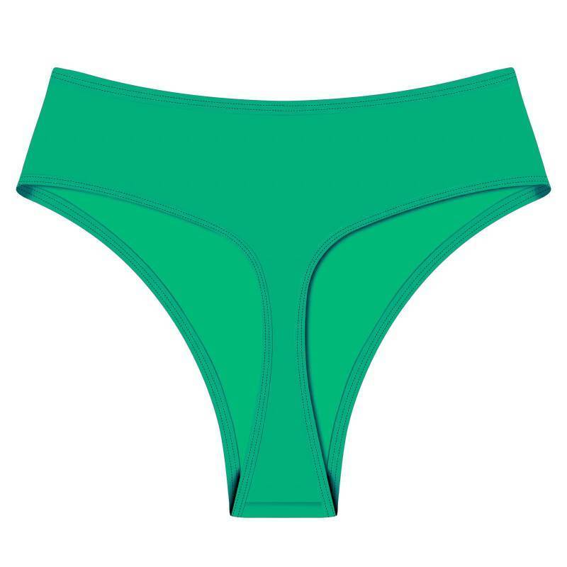 lot 17665 image: Womens High Waisted Thong Bikini Bottoms Swimsuit Bottoms High Cut Rave Bottoms(Green��L - Retail $17