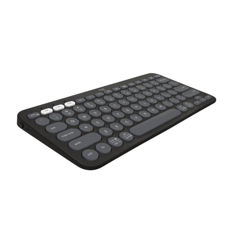 lot 17673 image: Logitech Pebble Keys 2 K380s, Multi-Device Bluetooth Wireless Keyboard with Customizable Shortcuts, Slim and Portable, Easy-Switch for Windows, macOS, iPadOS, Android, Chrome OS - Tonal Graphite - Retail $28