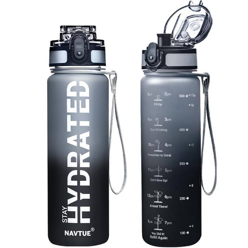 lot 17704 image: Water Bottle 16.9 oz Motivational Time Marker Tritan Bottle - Retail $10
