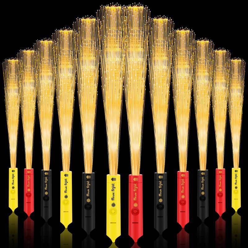 lot 17736 image: 12 Pack Movie Theme Party Supplies Movie Night Party Favors Cinema Fiber Optic Wands with 3 Light Modes Light up Glow Sticks for Film Theater Birthday Glow in The Dark Party Supplies - Retail $18