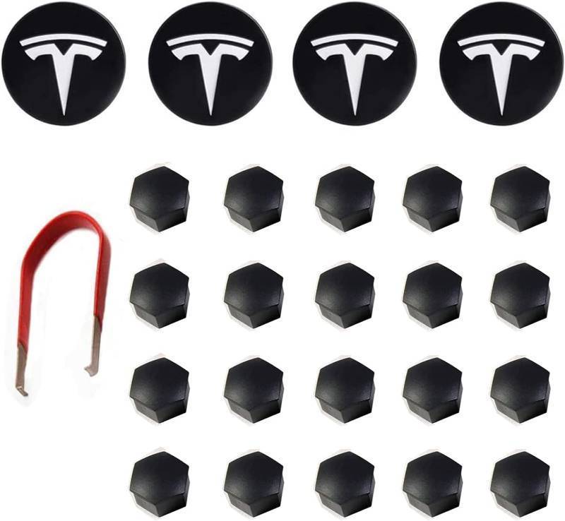 lot 28092 image: Tesla Model 3 Y S X Wheel Hub Caps Center Cover Silver Matte (4PCS) Modification Hubcaps for Tesla Accessories - Retail $20